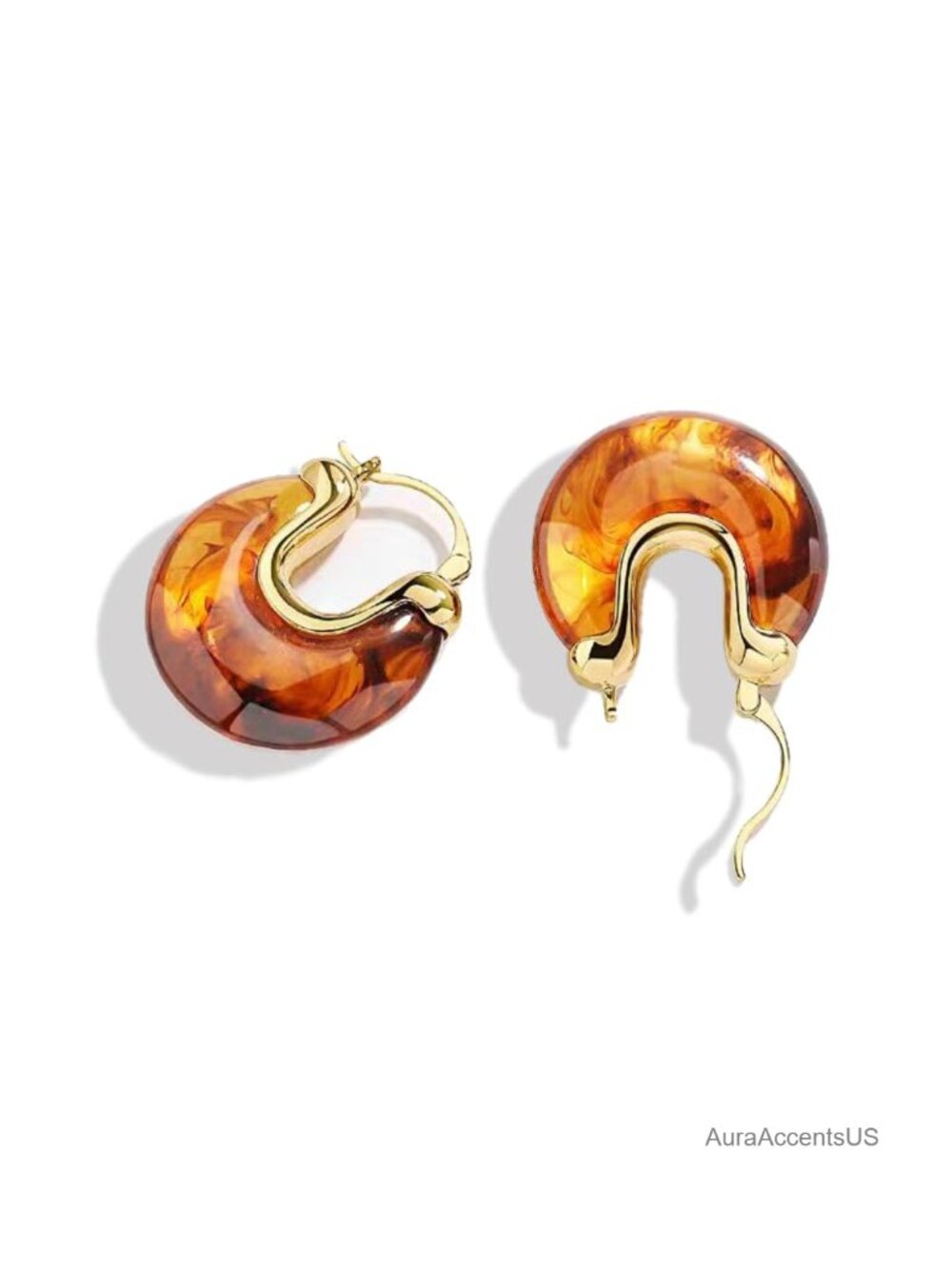 14k Gold Plated Chunky Hoop Earrings Hypoallergenic Women Jewelry